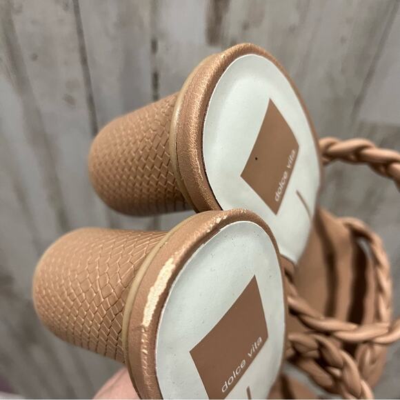 Dolce Vita Nairi Cafe Stella Braided Square Toe Slide Sandals - Picture 4 of 9